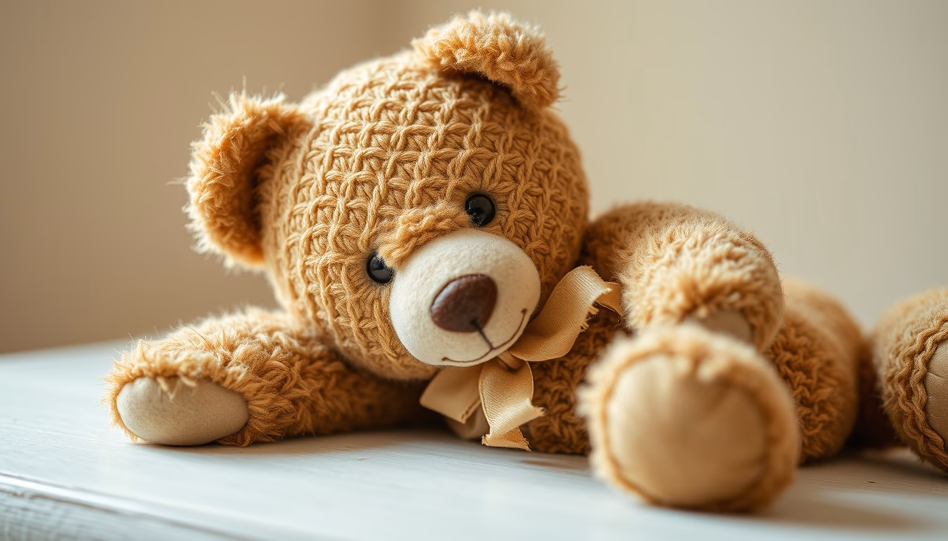 teddy bear vintage worn in editorial style