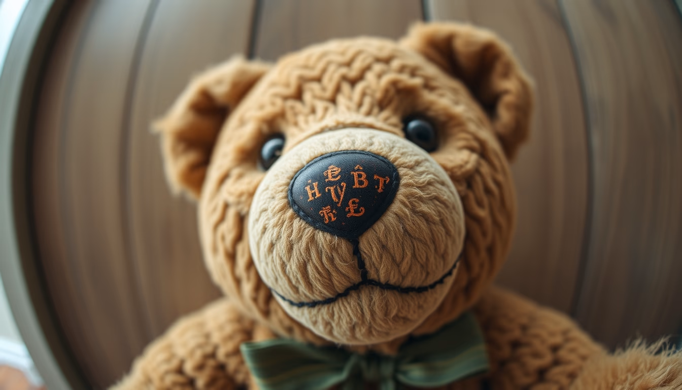 teddy bear vintage worn in editorial style