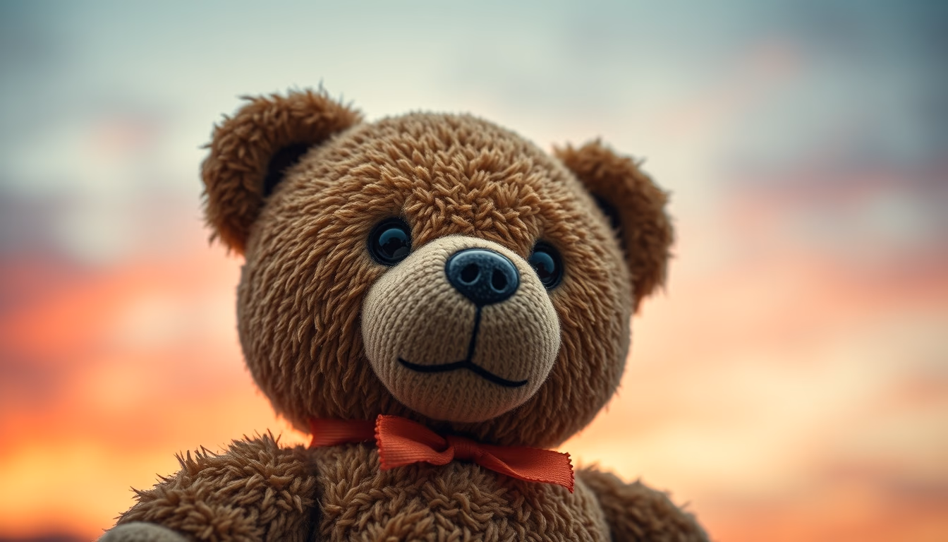 teddy bear vintage worn in editorial style