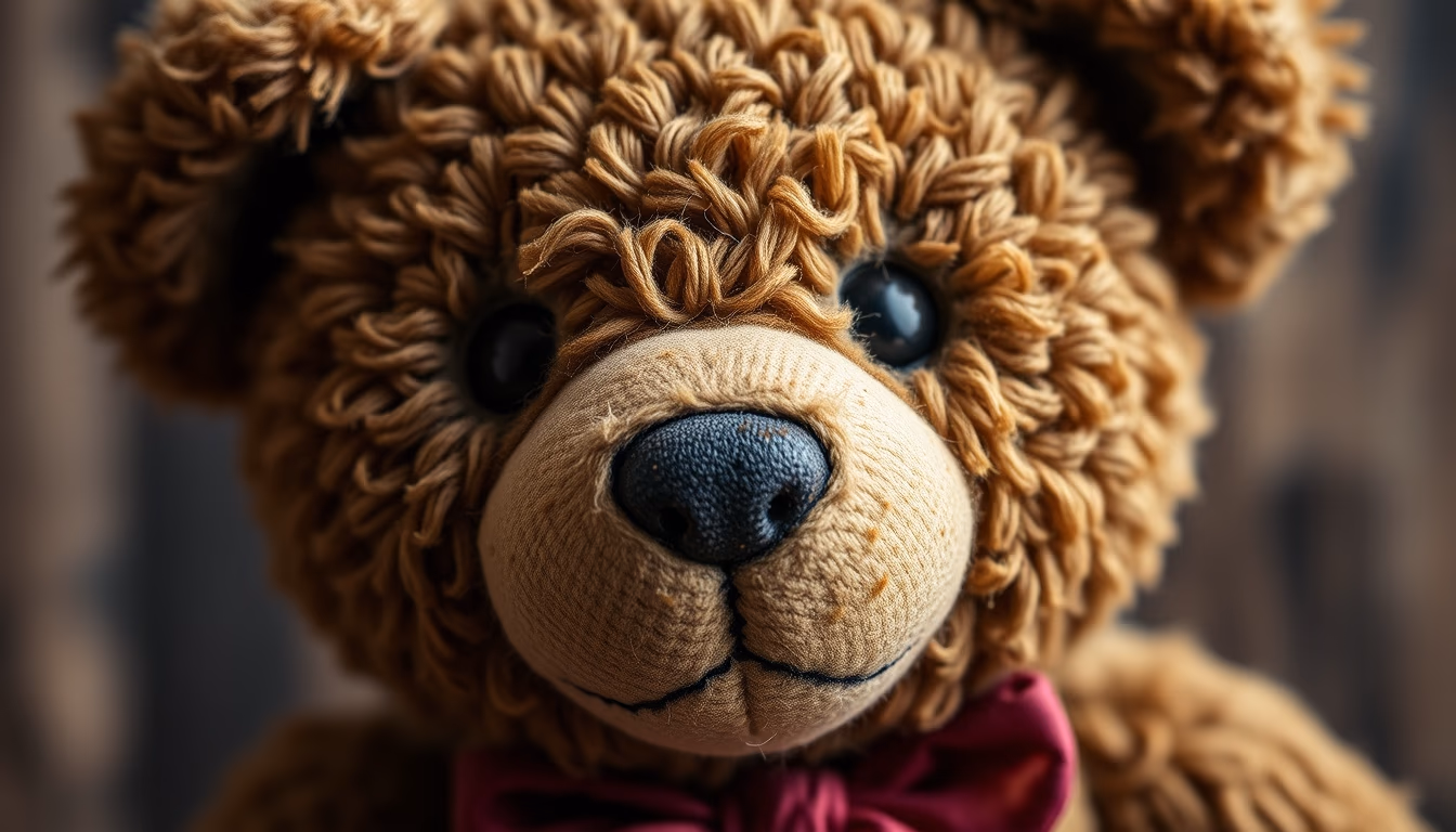 teddy bear vintage worn in editorial style