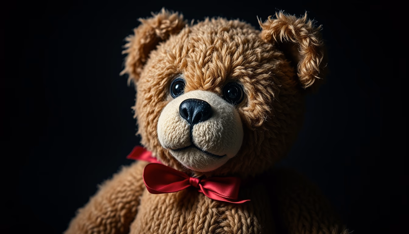 teddy bear vintage worn in editorial style