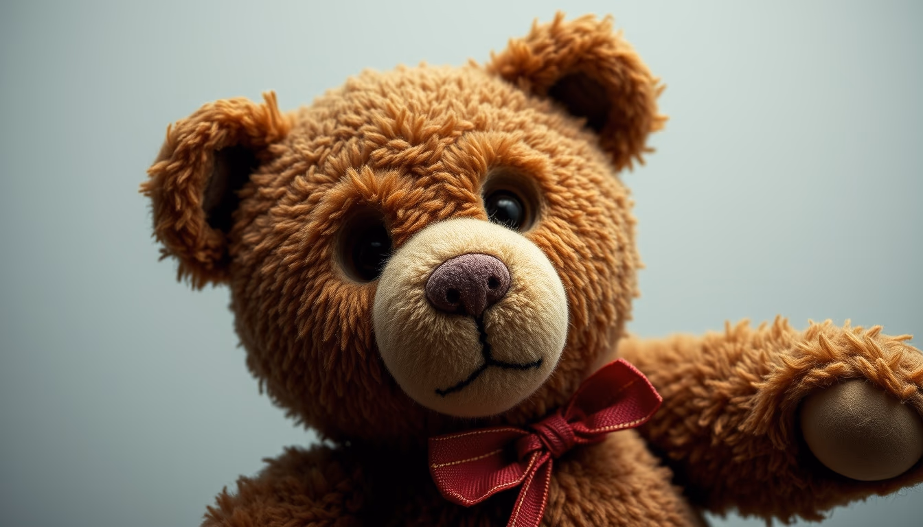 teddy bear vintage worn in editorial style