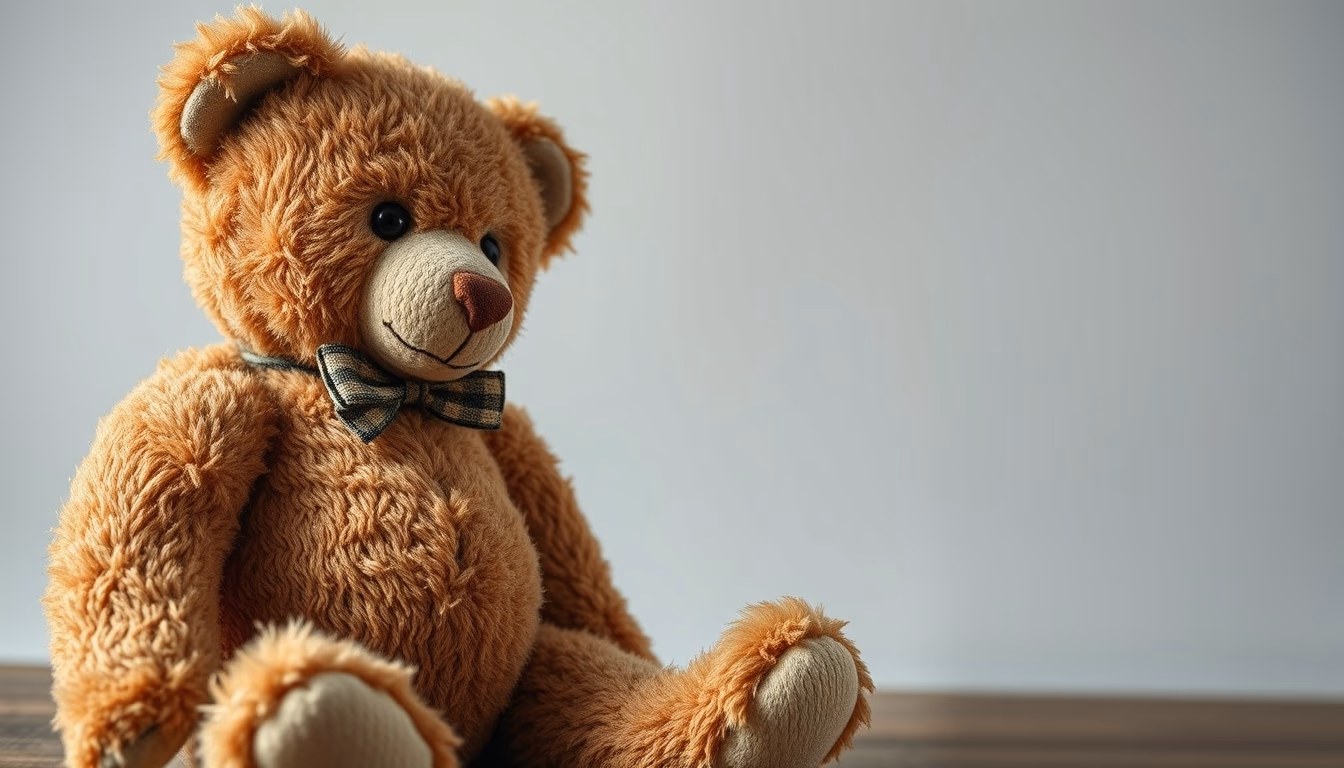 teddy bear vintage worn in editorial style