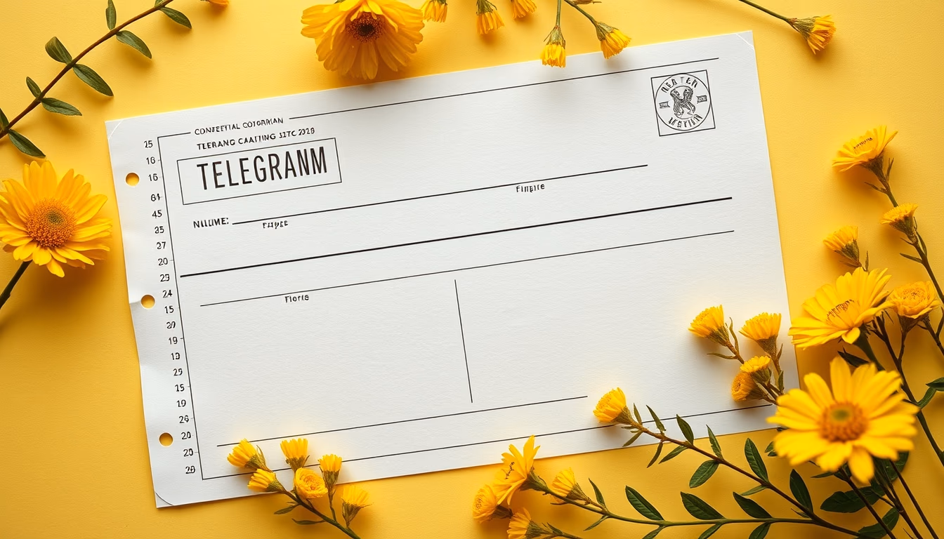 telegram paper yellow in editorial style