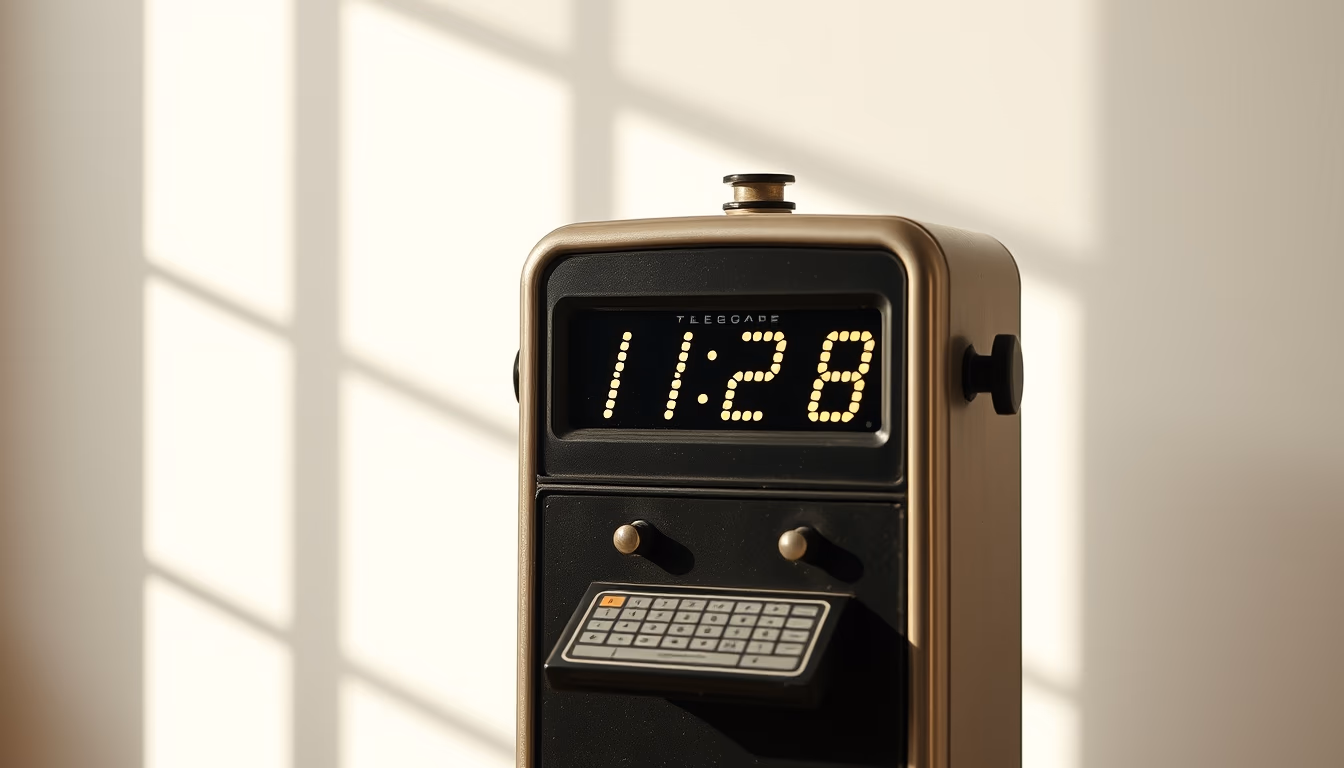 telegraph machine ticker in editorial style