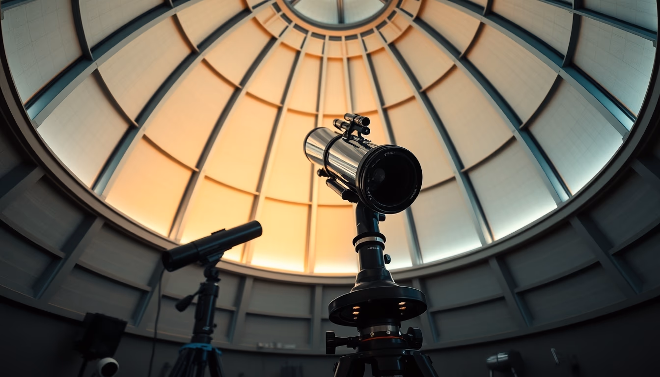 Telescope observatory dome em estilo editorial
