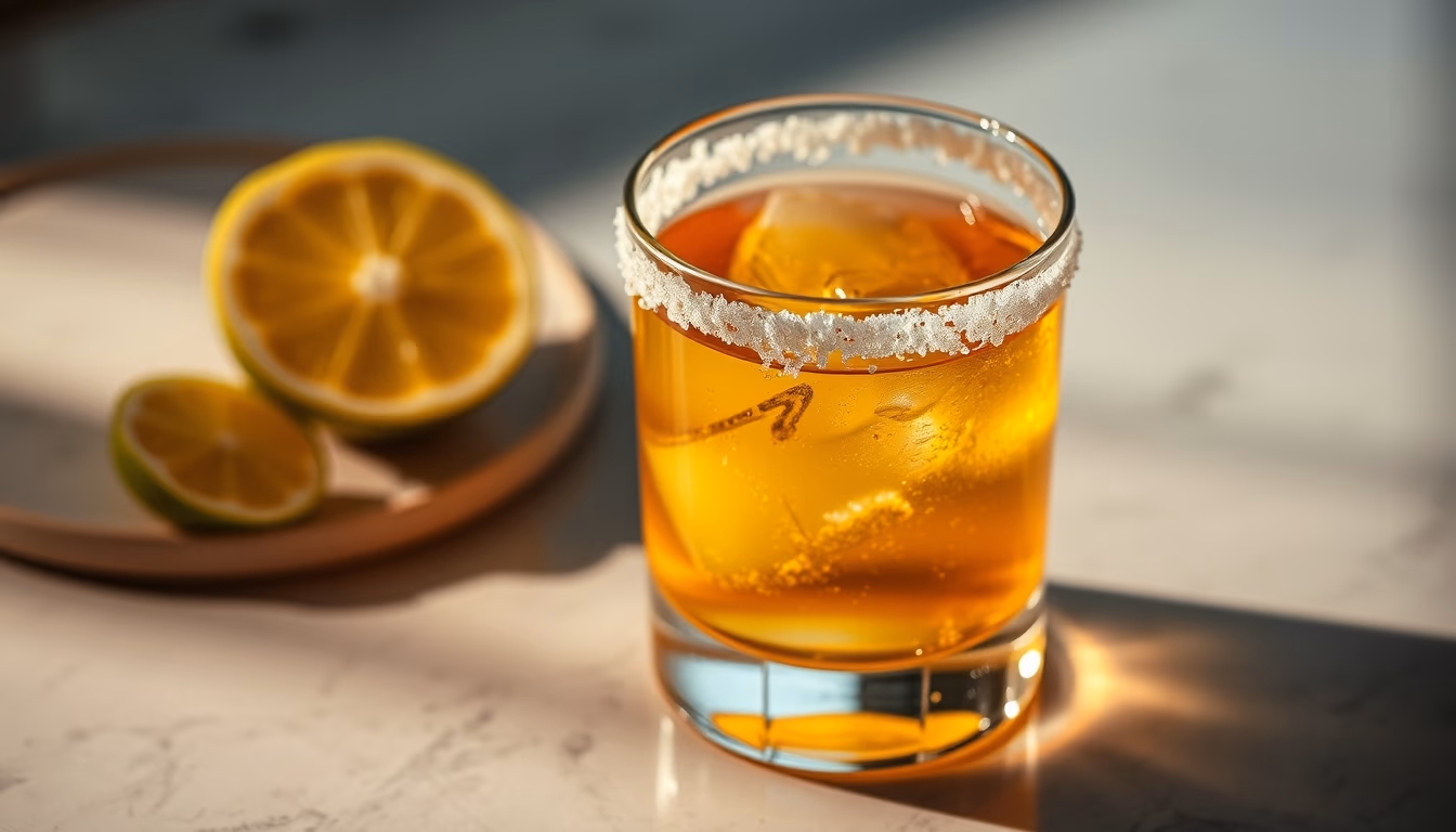 tequila glass salt rim in editorial style