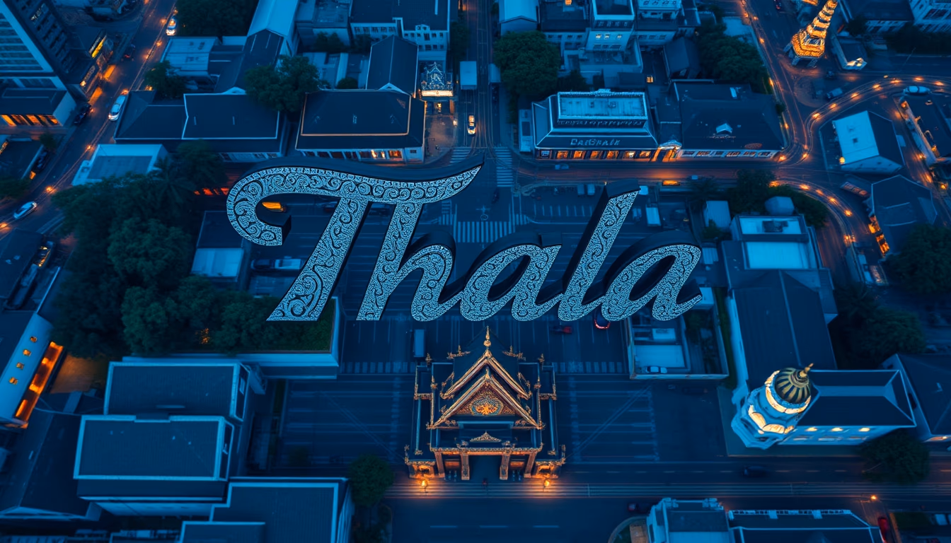 thai script ornate in editorial style