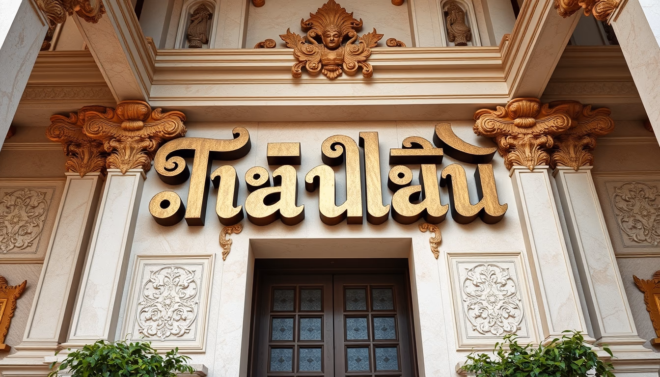 thai script ornate in editorial style