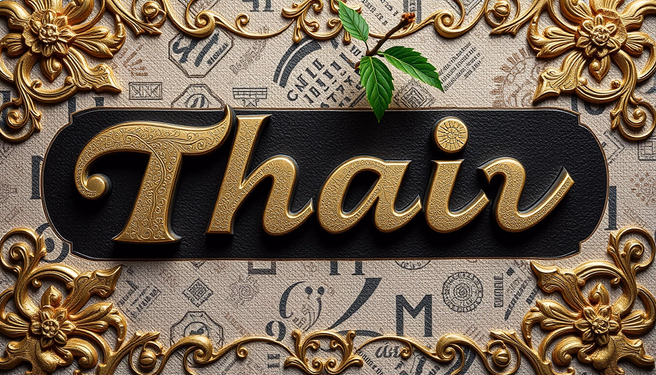 thai script ornate in editorial style