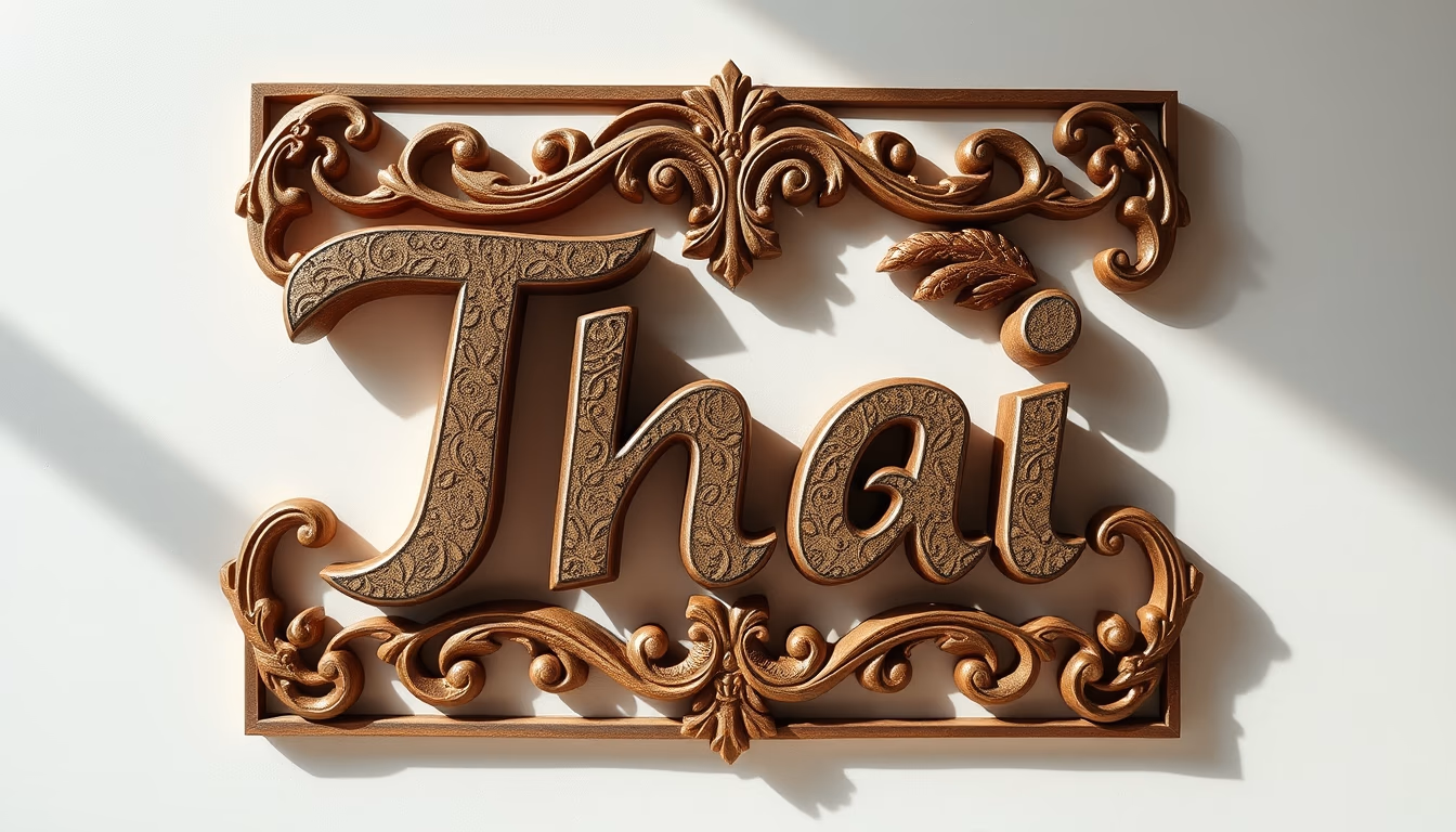 thai script ornate in editorial style