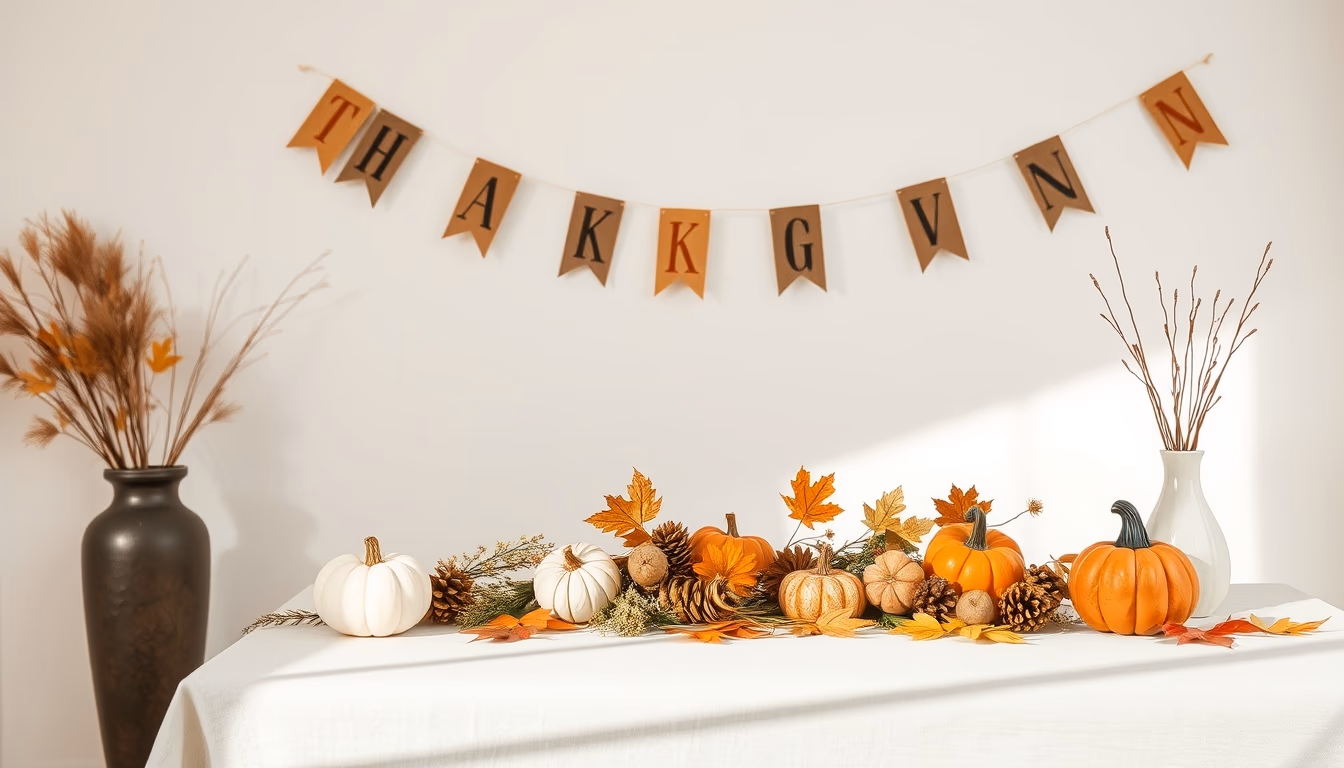 thanksgiving harvest decoration in editorial style