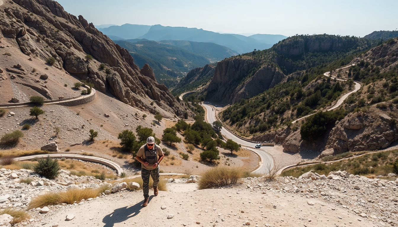 thermopylae greek pass in editorial style