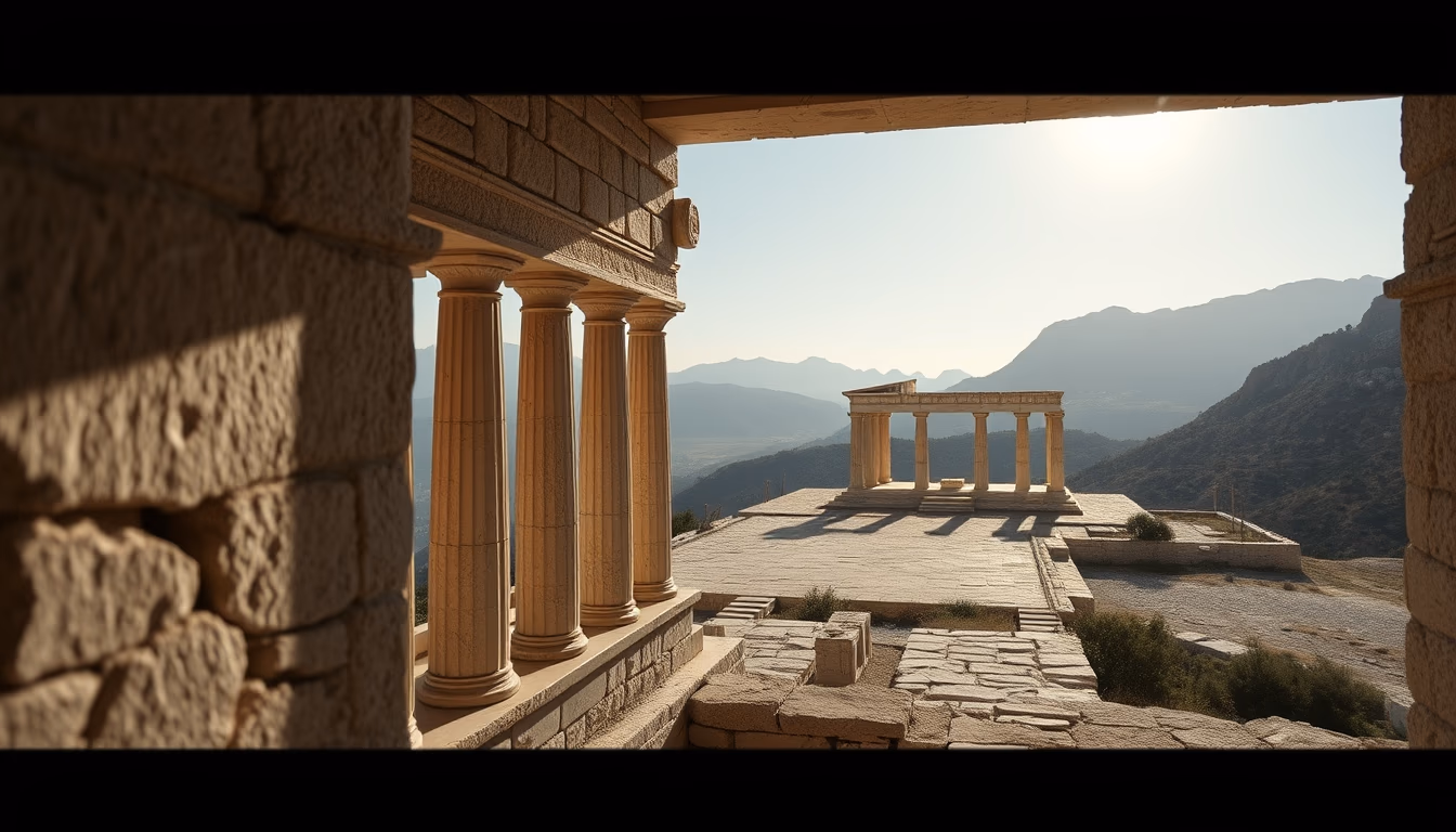 thermopylae greek pass in editorial style