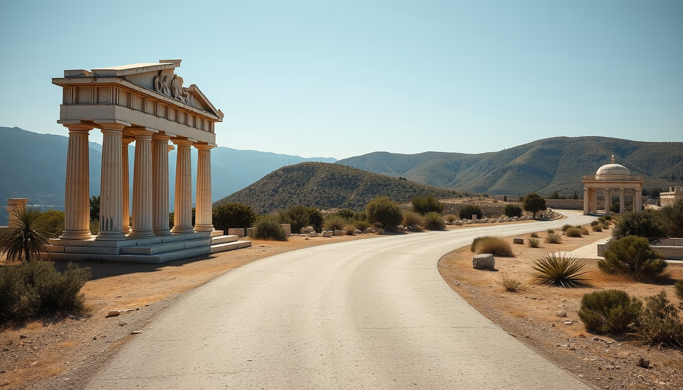 thermopylae greek pass in editorial style