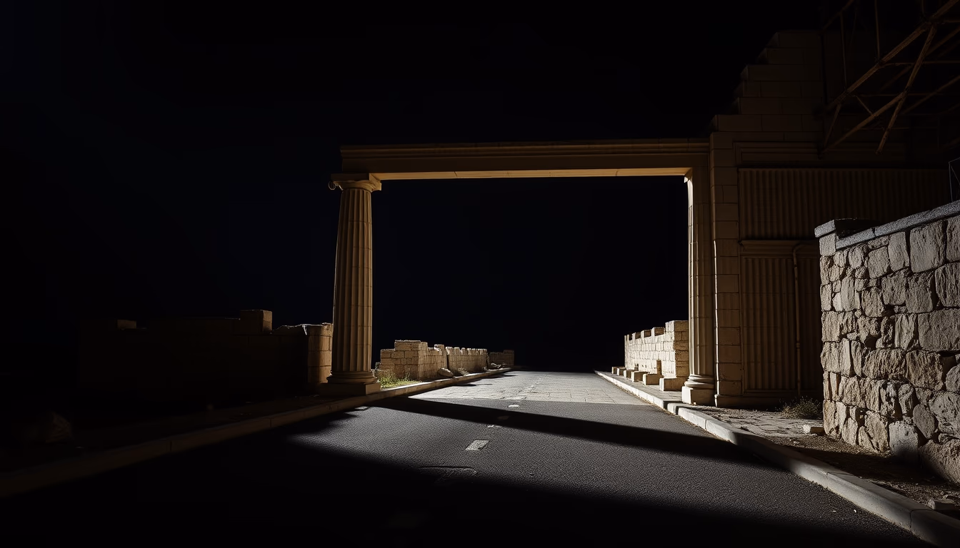 thermopylae greek pass in editorial style