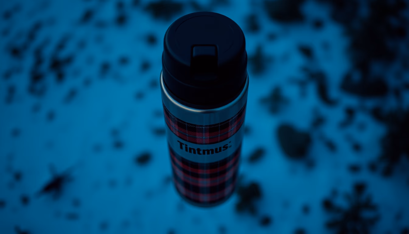 thermos vintage tartan in editorial style