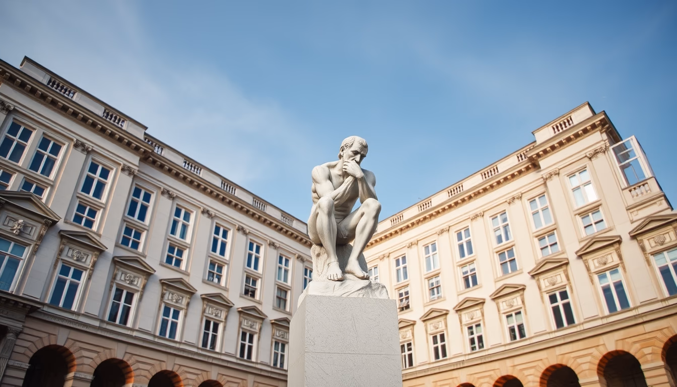 thinker rodin paris in editorial style