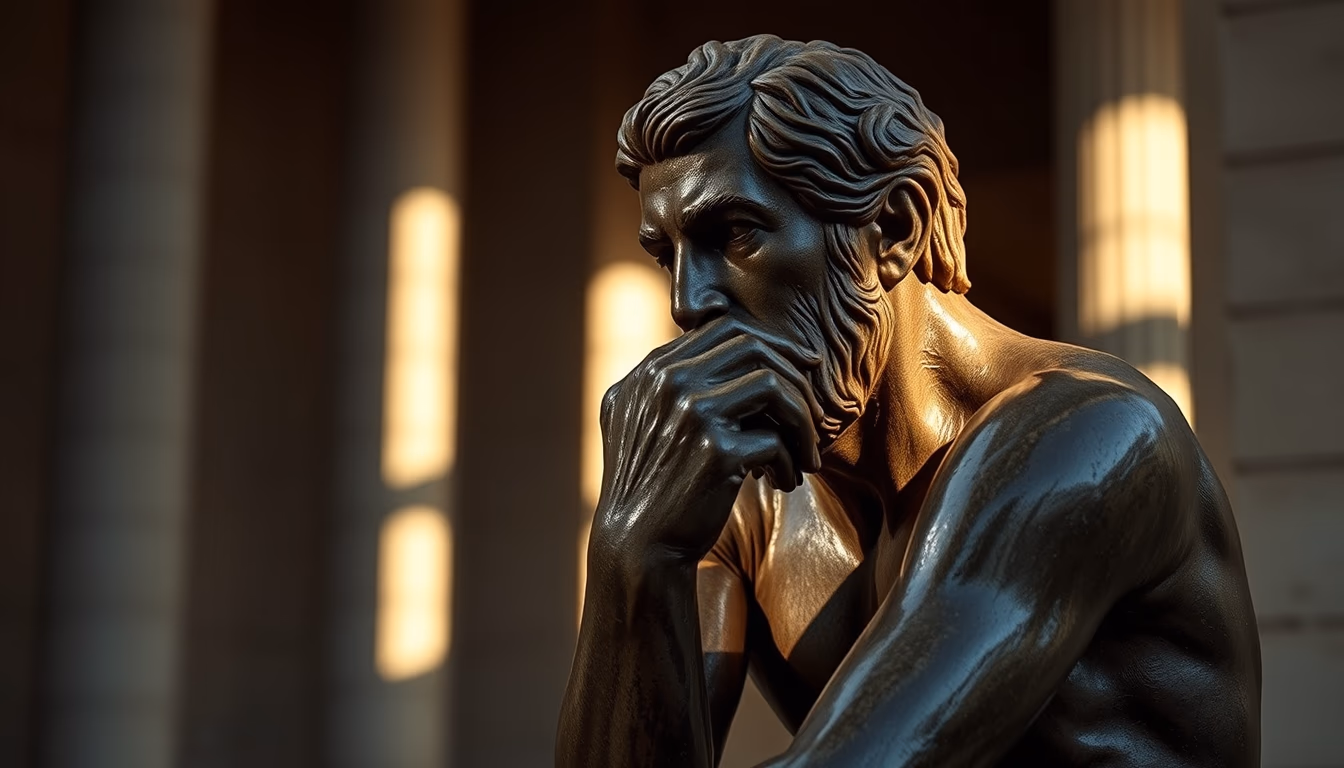 thinker rodin paris in editorial style