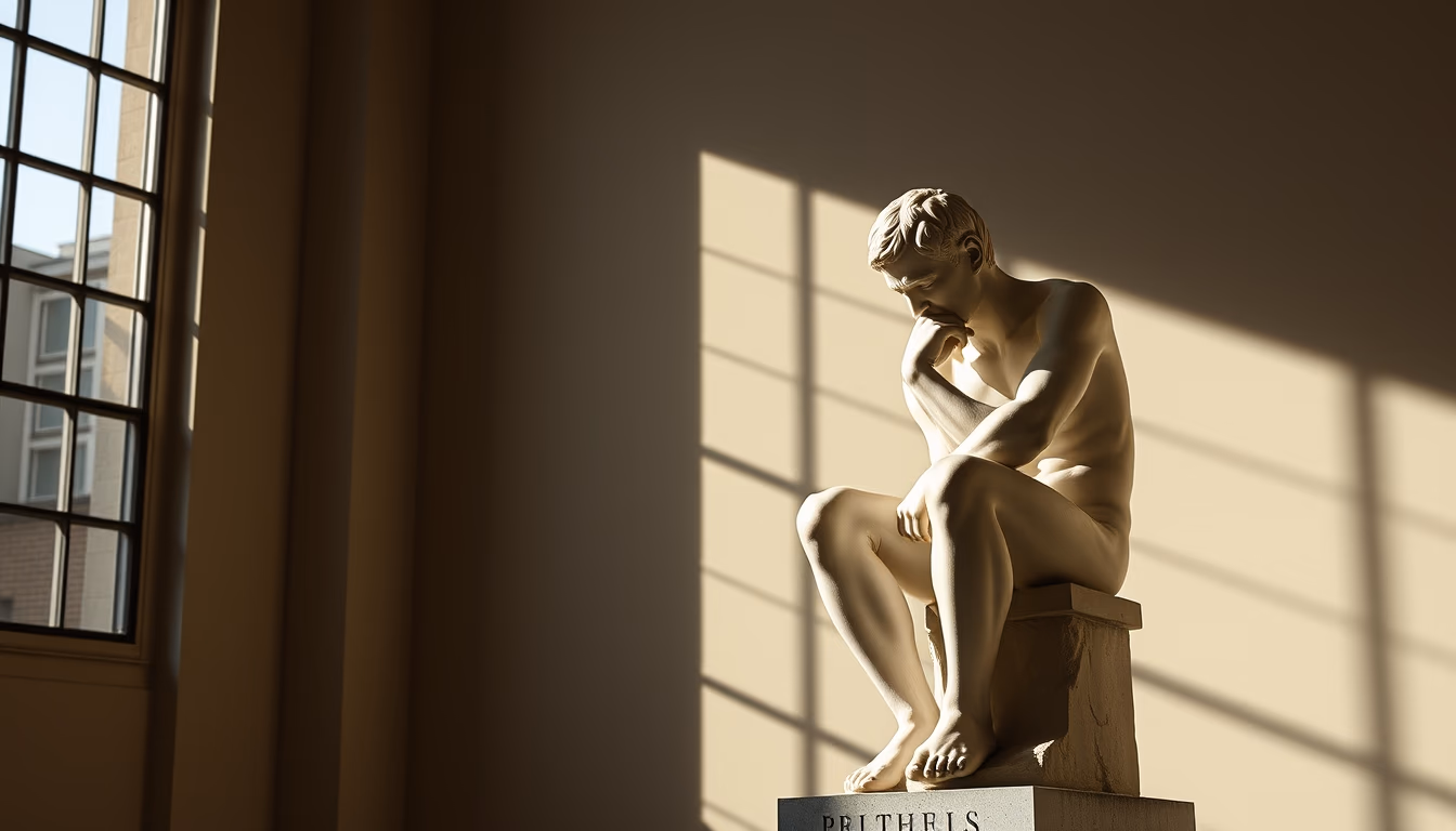 thinker rodin paris in editorial style