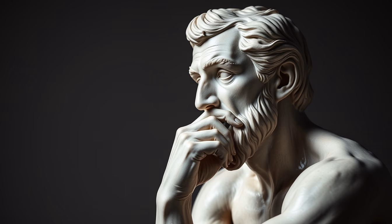 thinker rodin paris in editorial style
