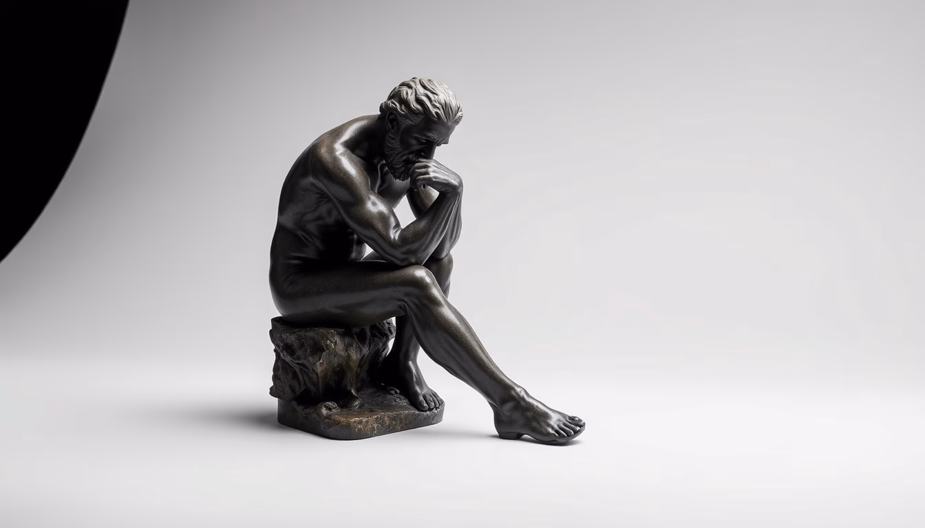 thinker rodin paris in editorial style