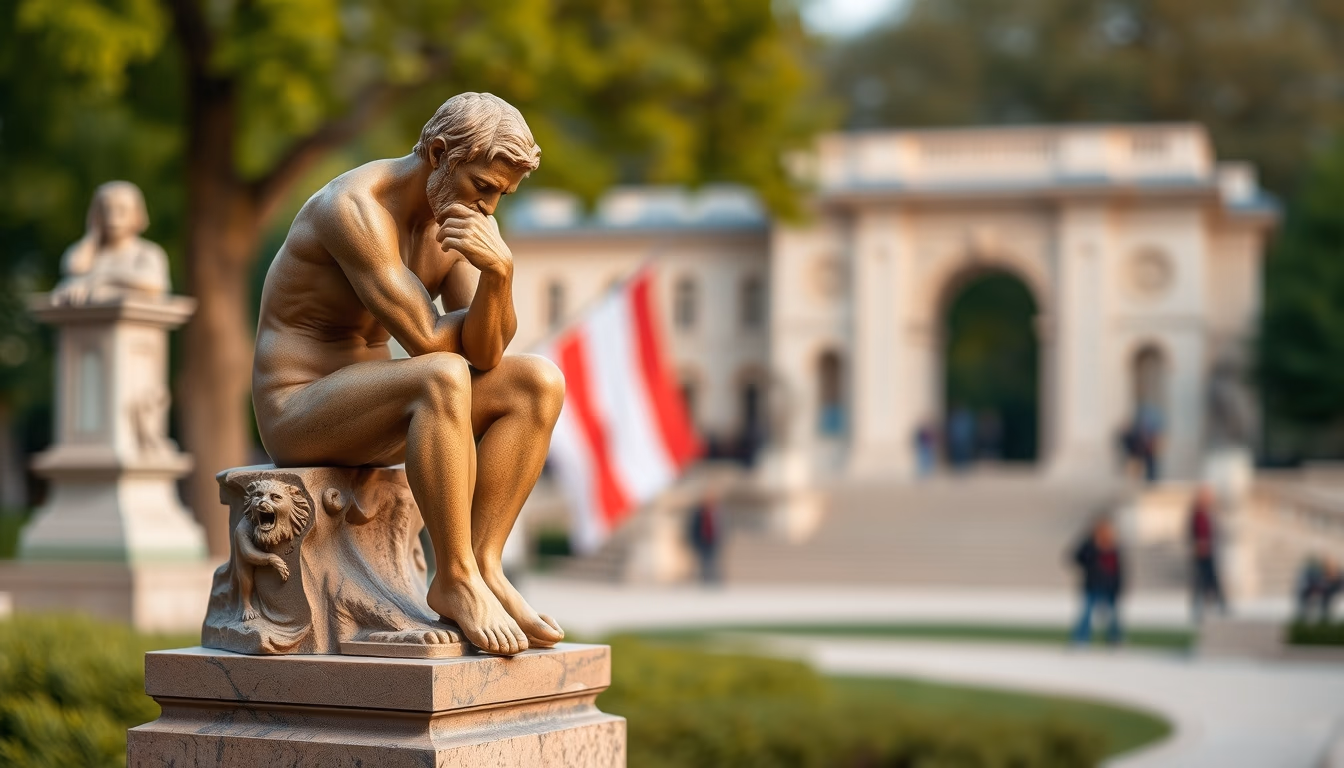 thinker rodin paris in editorial style