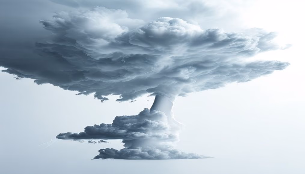 thunderstorm cloud anvil in editorial style