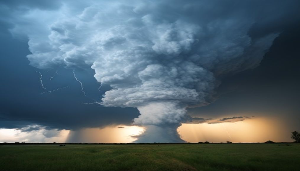 thunderstorm cloud anvil in editorial style