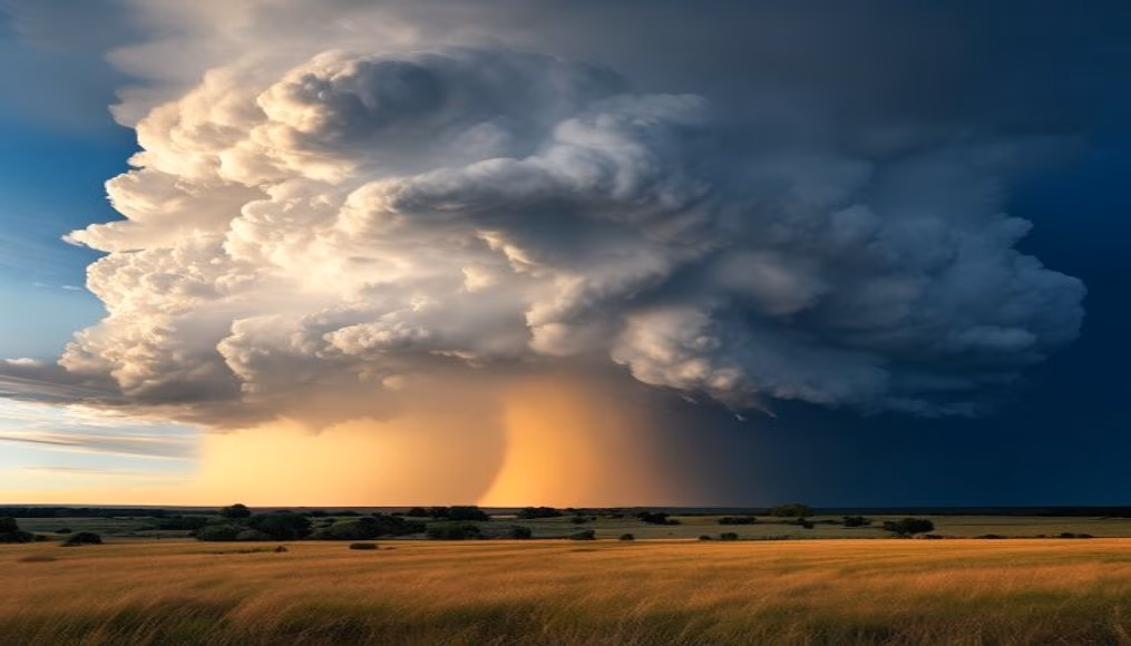 thunderstorm cloud anvil in editorial style
