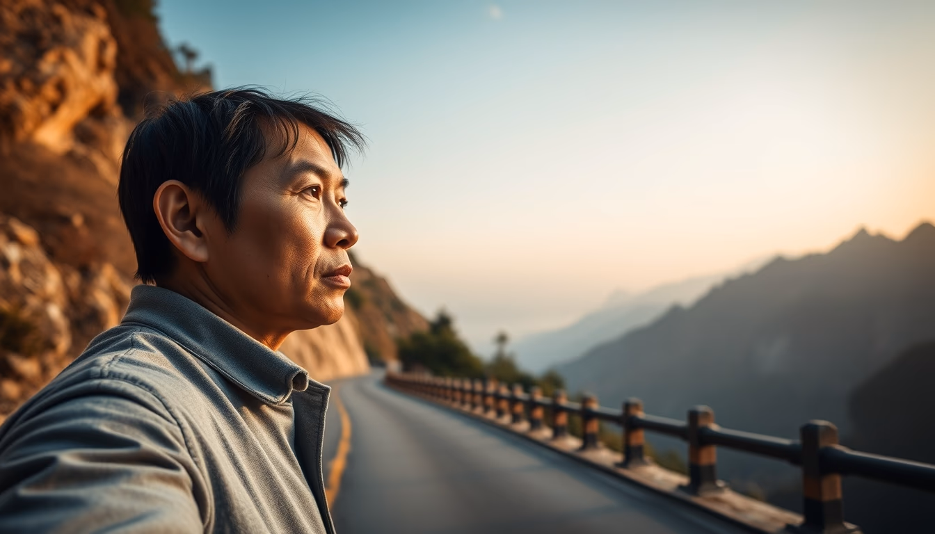 tianmen mountain road in editorial style