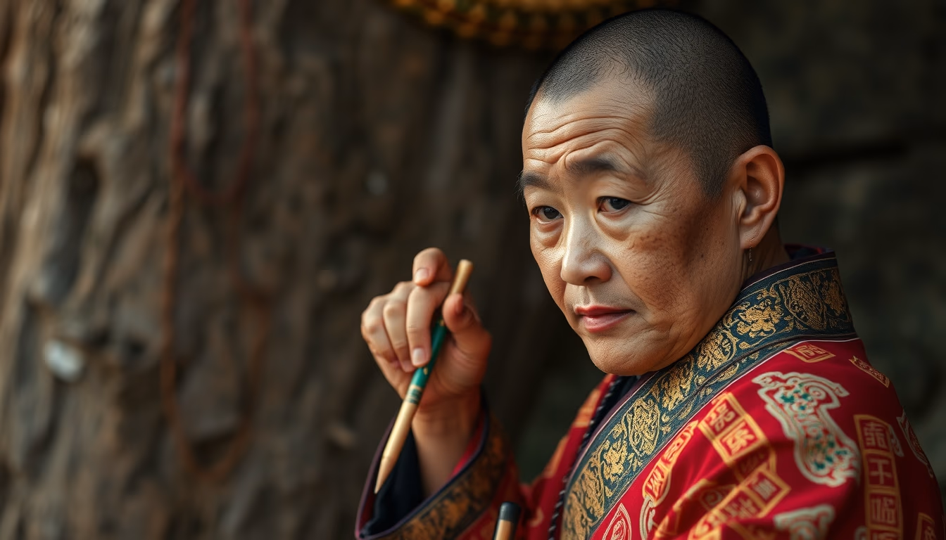 tibetan calligraphy gold in editorial style