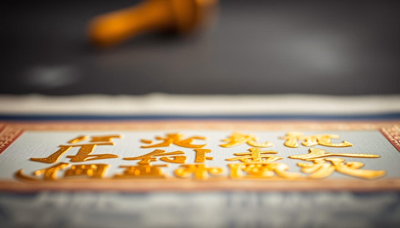 tibetan calligraphy gold in editorial style