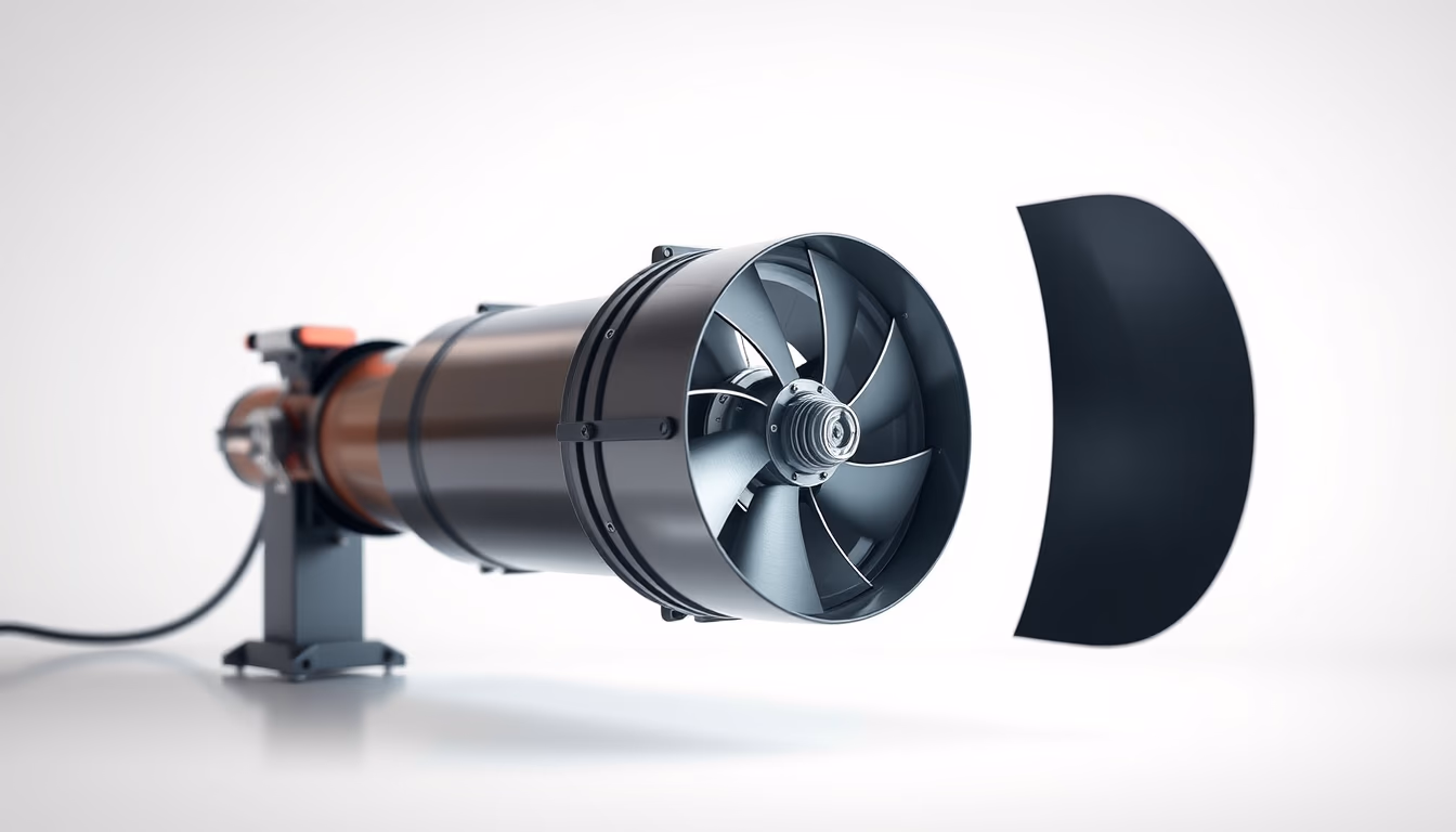 tidal energy turbine in editorial style