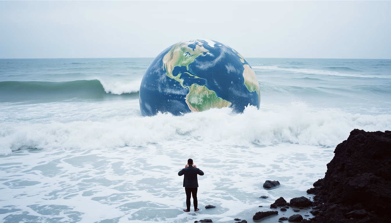 tidal locked planet in editorial style