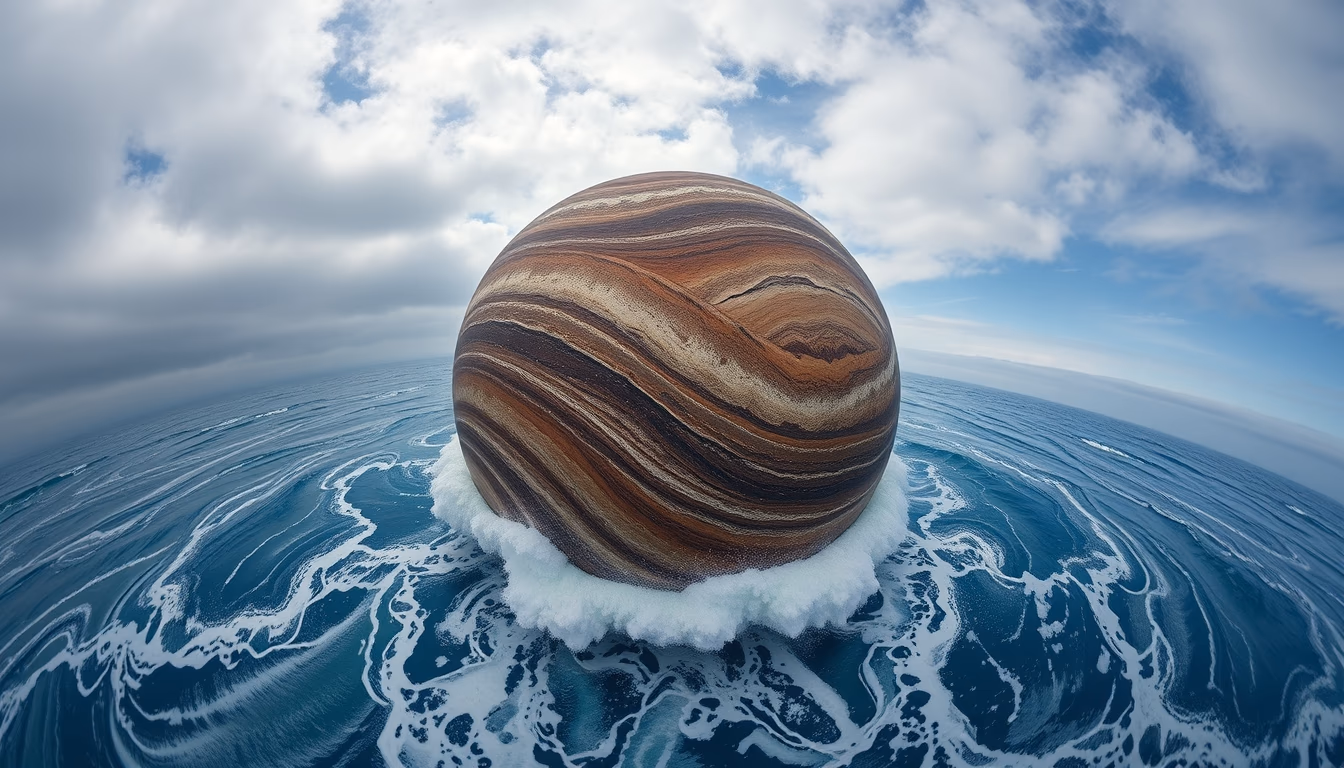 tidal locked planet in editorial style