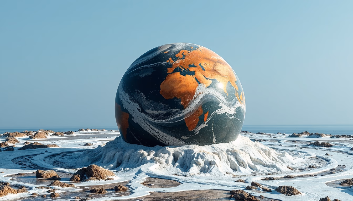 tidal locked planet in editorial style