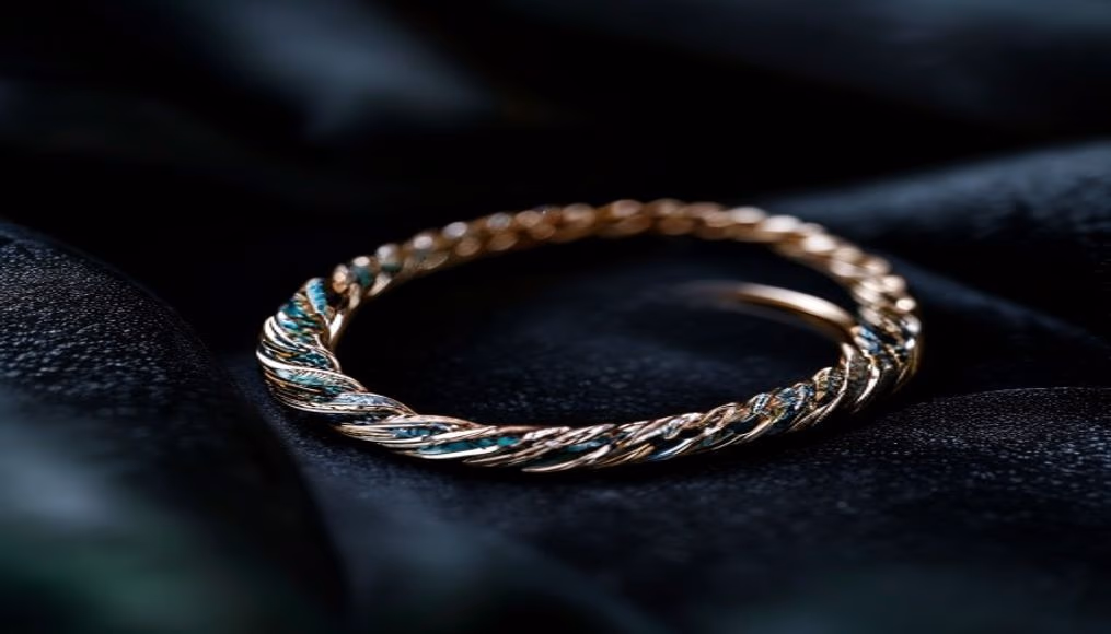 tiffany t bracelet hinged in luxury editorial photography