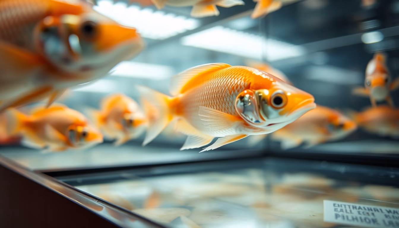 tilapia tanks indoor in editorial style