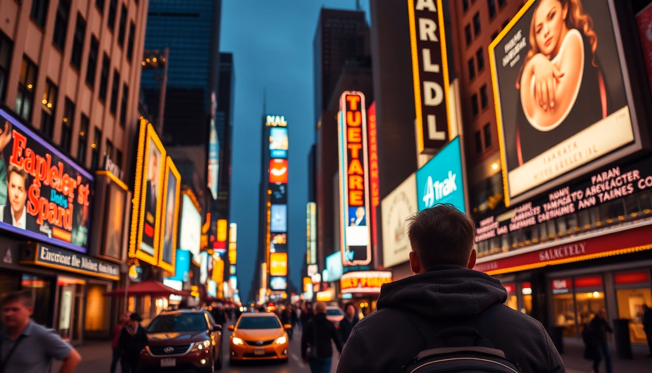 times square neon in editorial style
