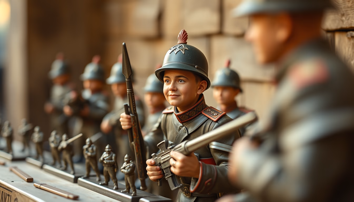 tin soldier set in editorial style