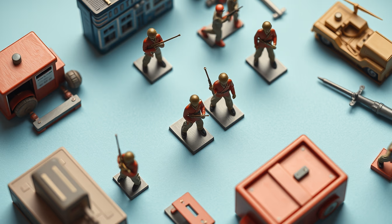 tin soldier set in editorial style