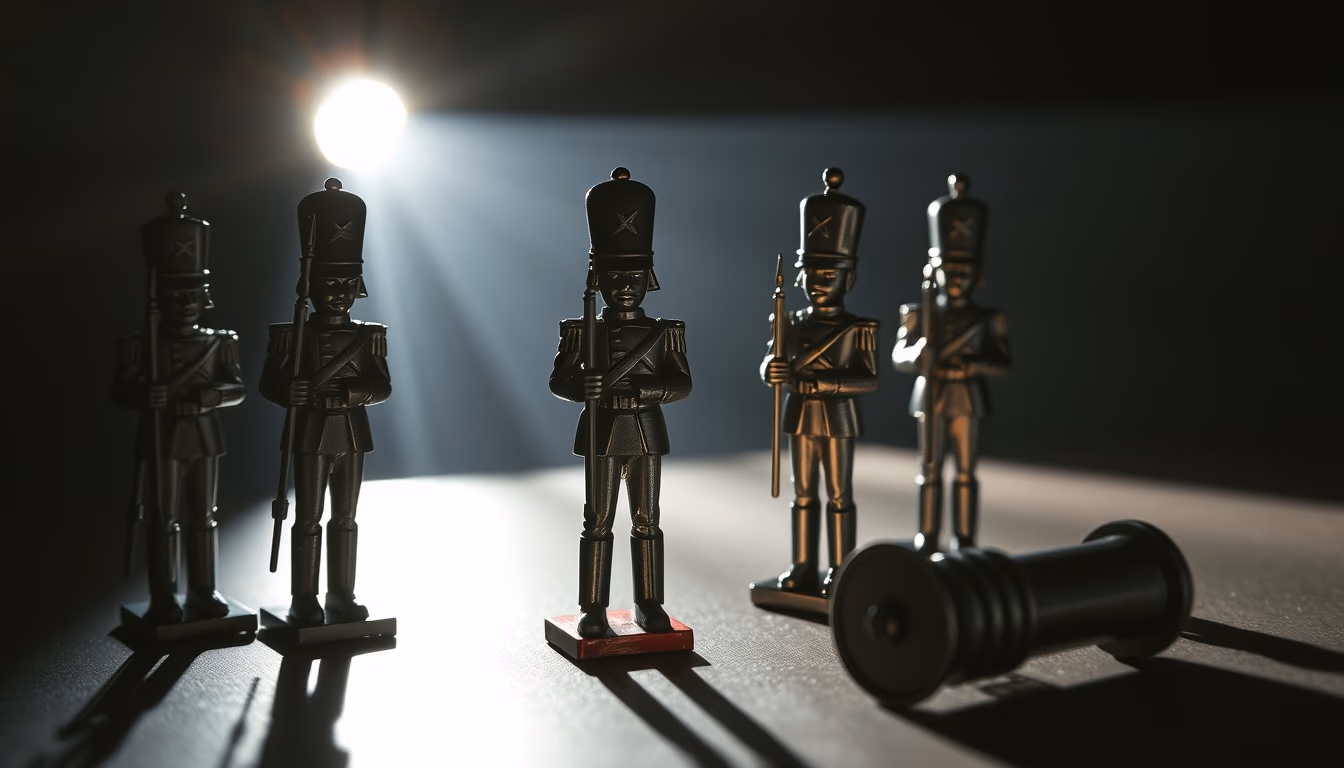 tin soldier set in editorial style