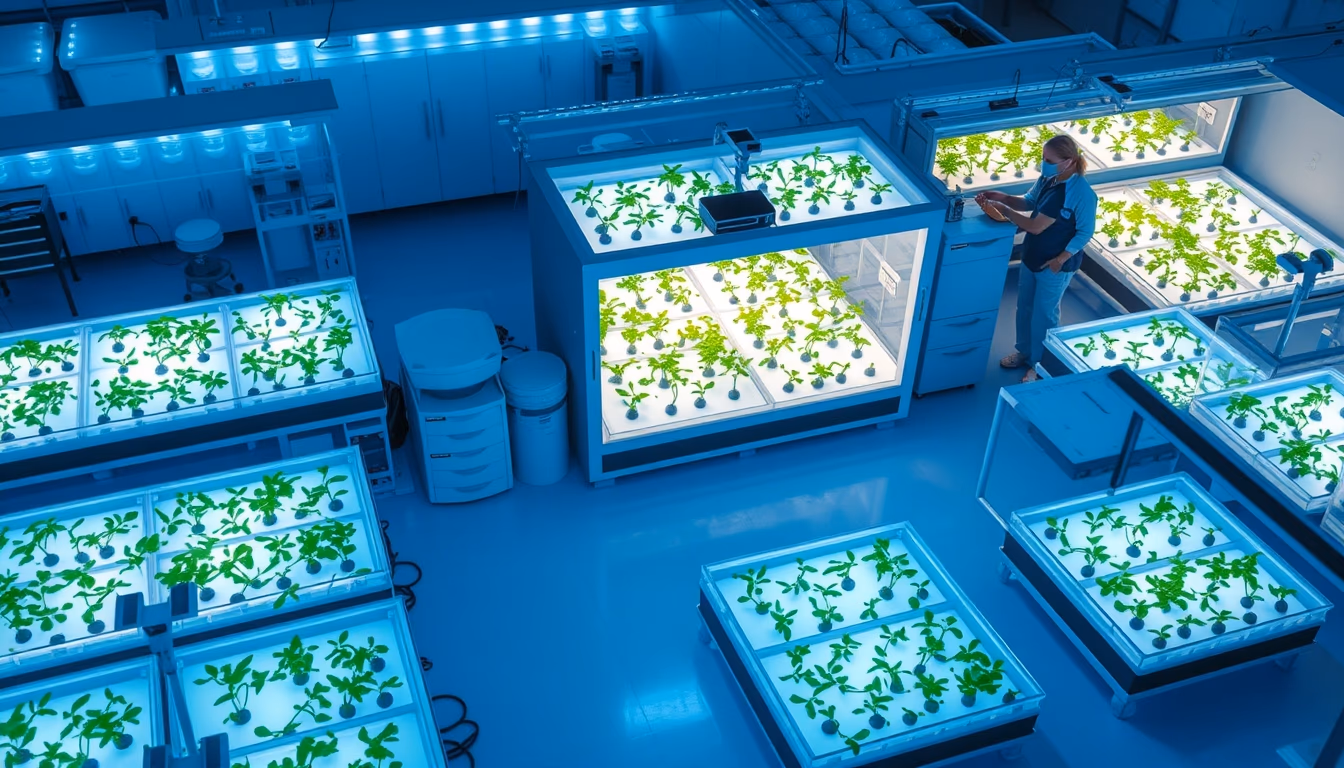 tissue culture biology lab in editorial style