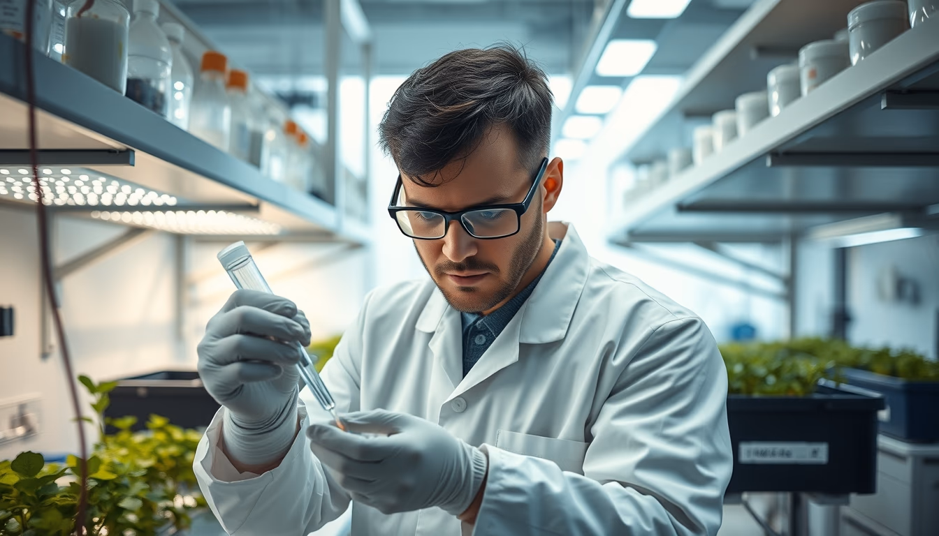 tissue culture biology lab in editorial style