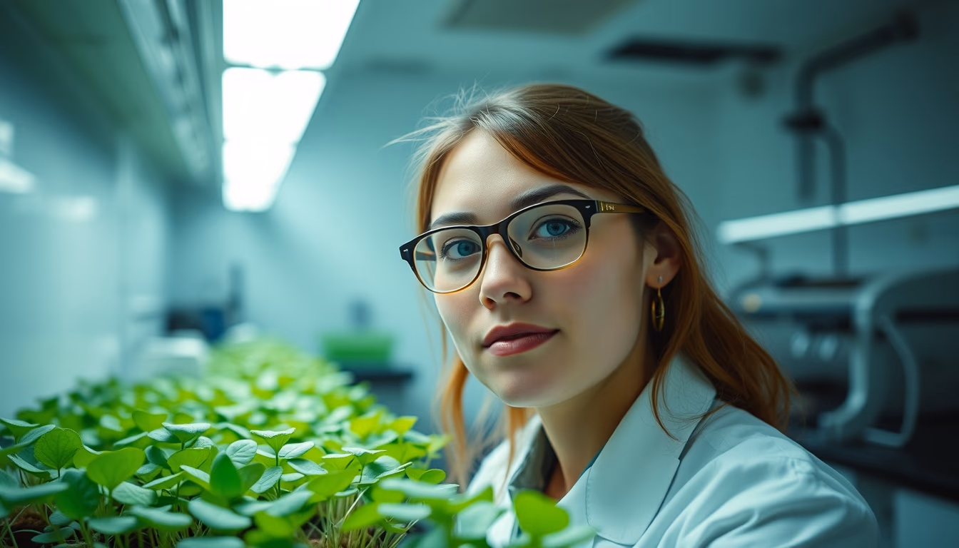 tissue culture biology lab in editorial style
