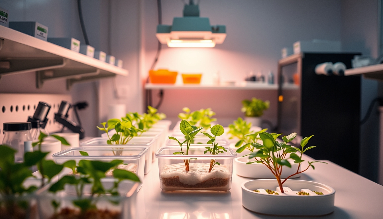 tissue culture biology lab in editorial style