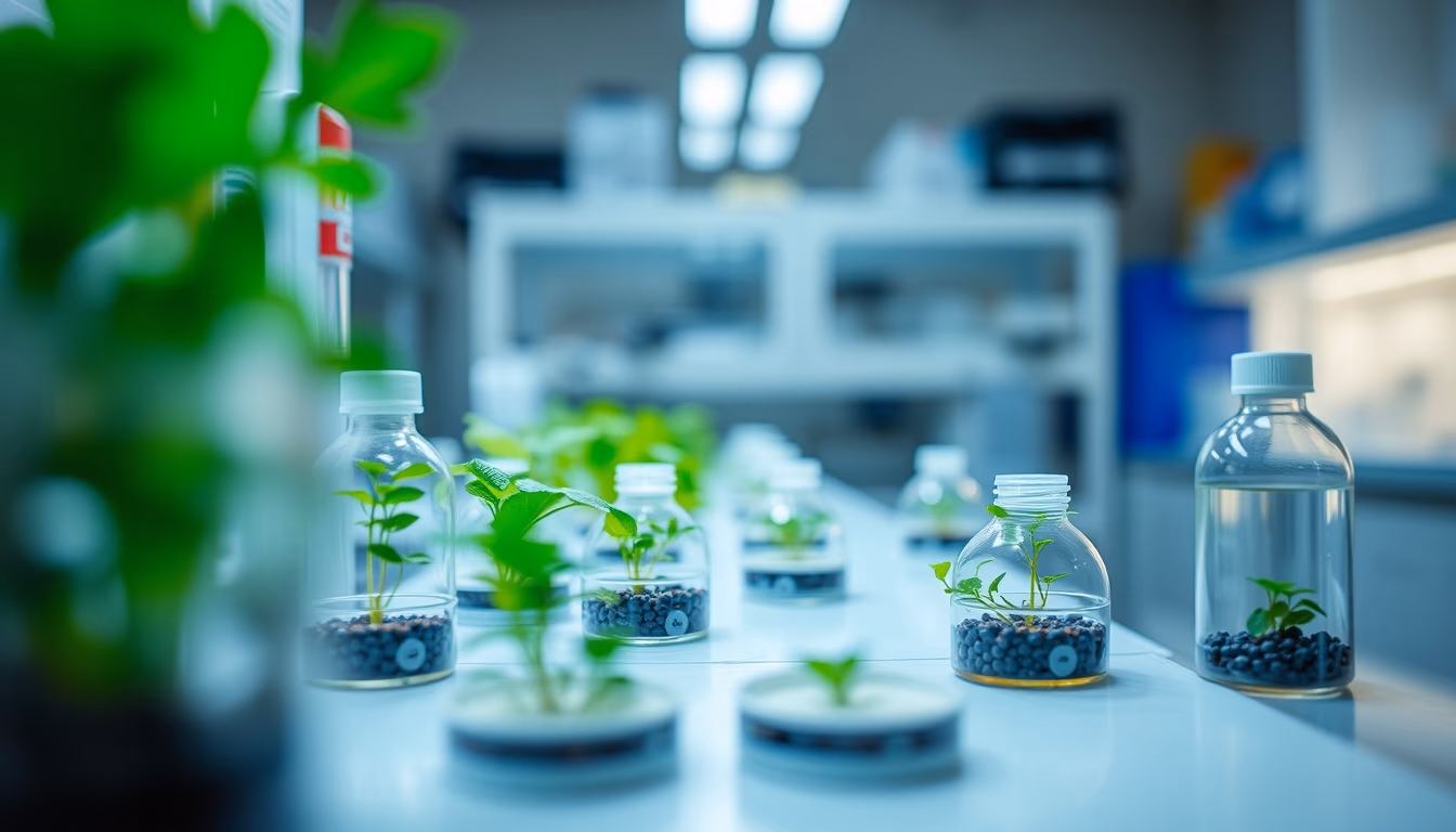 tissue culture biology lab in editorial style