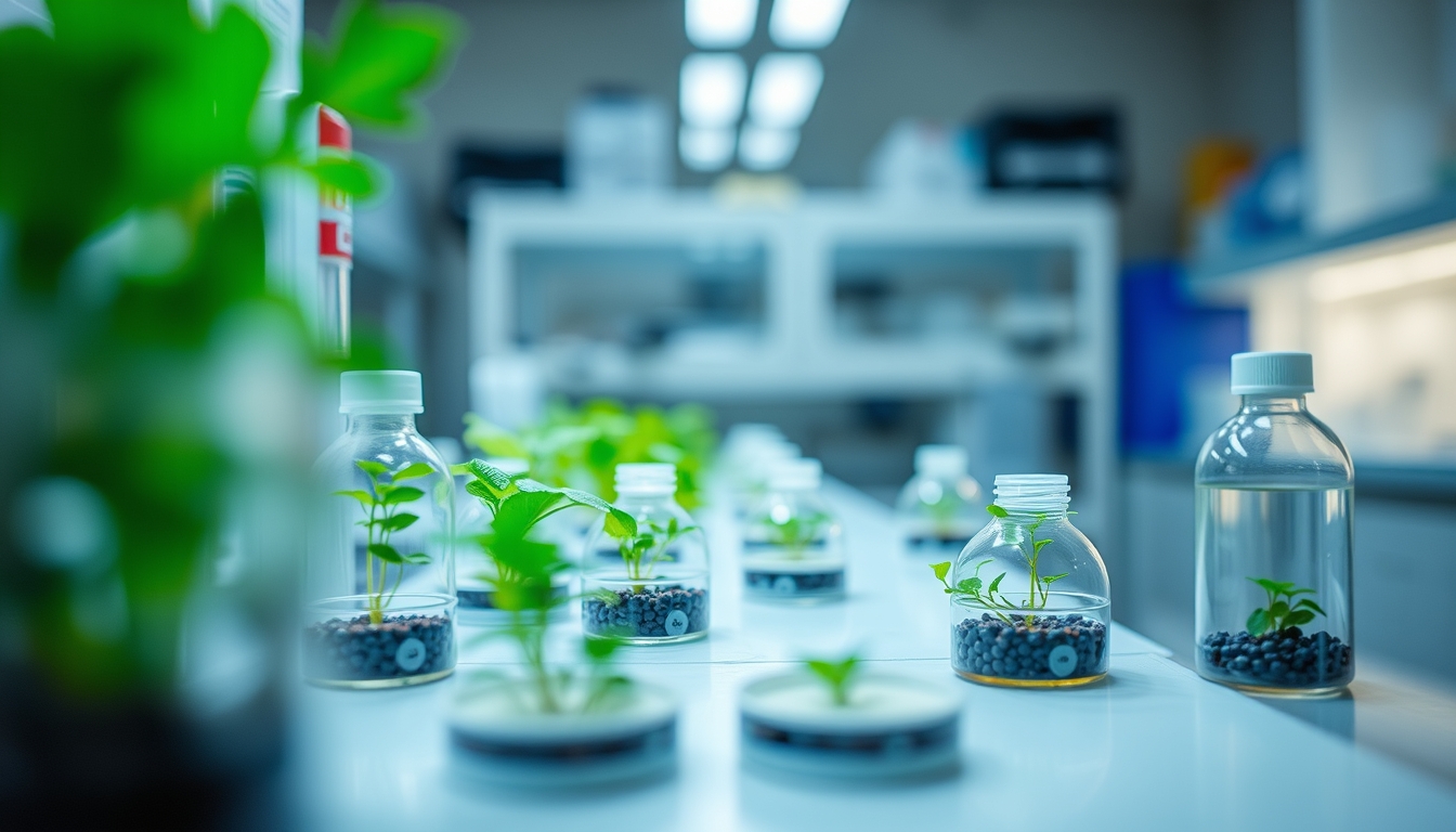 tissue culture biology lab in editorial style