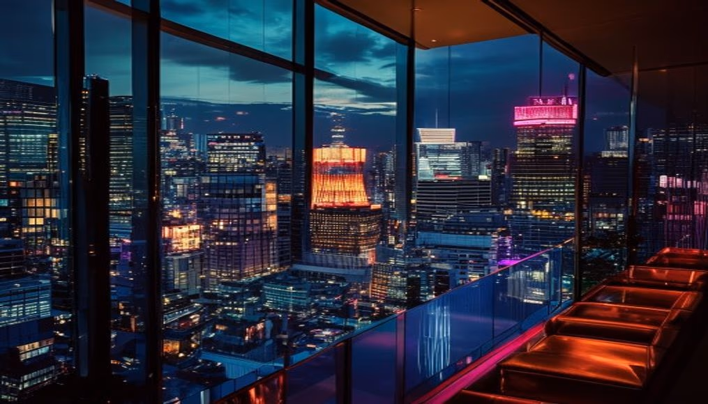 tokyo penthouse skyline shibuya in luxury editorial photography